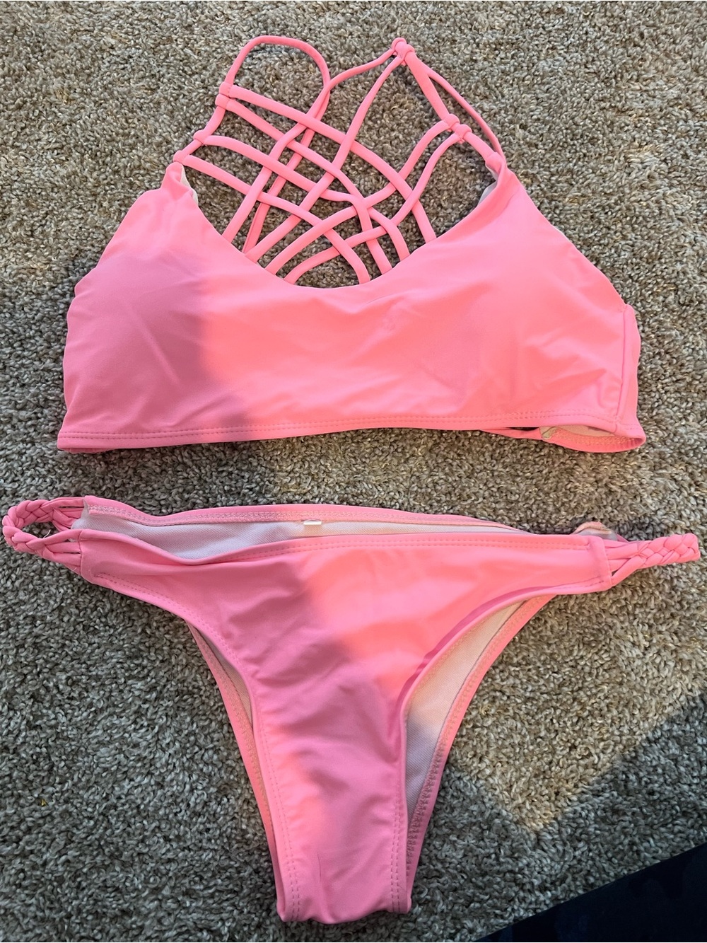 Women’s Pink Strappy Bikini Set
